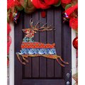 Kd Americana Country Quilted Reindeer Christmas Door Hanger Wall Decor KD2097416